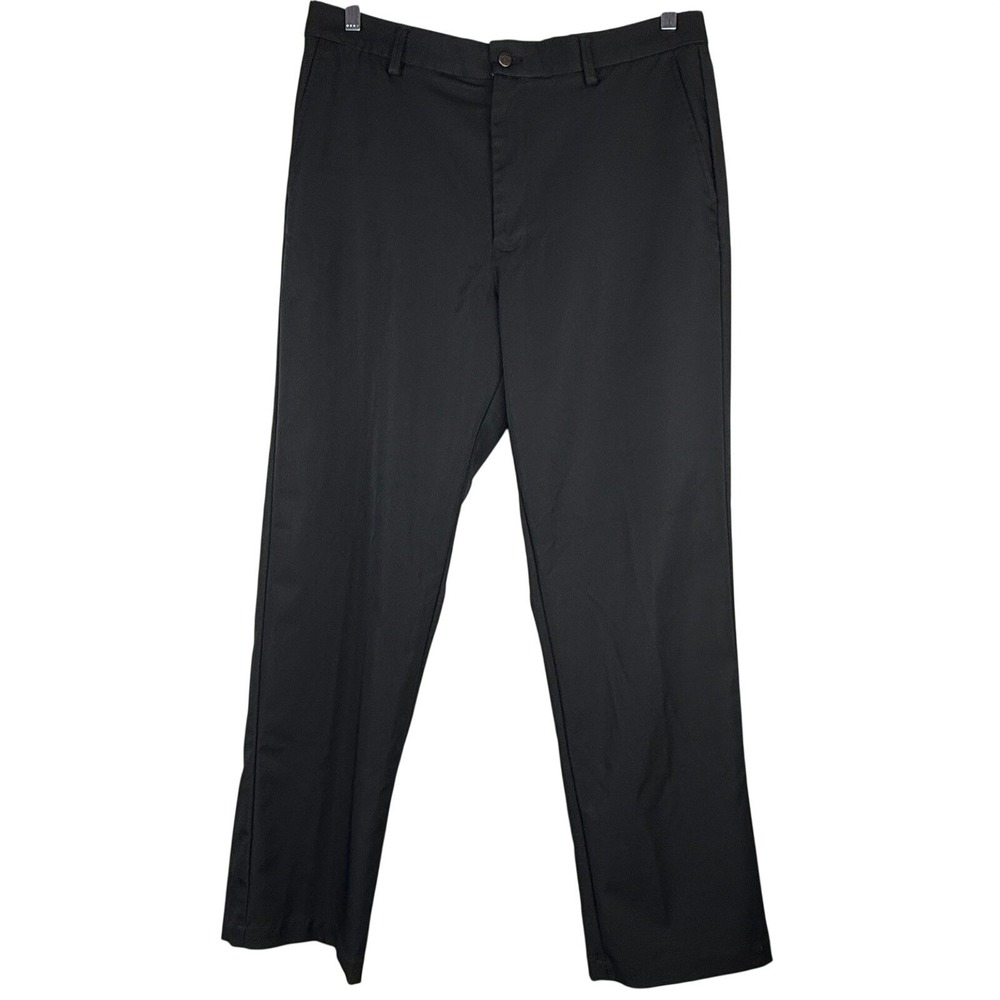 Callaway Mens Black Performance Golf Pants 36x32 Straight Leg Flat Front Solid